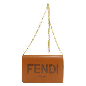 FENDI Brown Leather Shoulder Bag